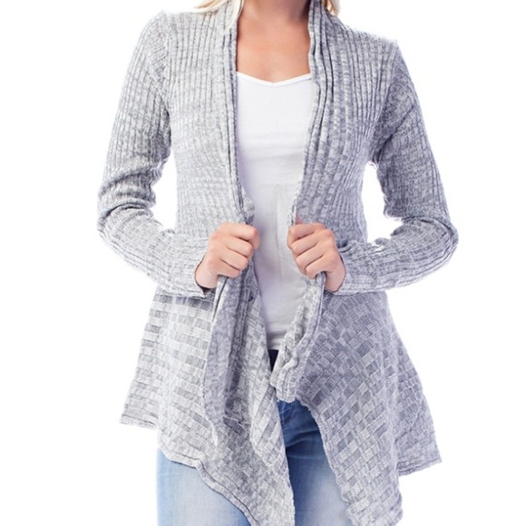 💕Heather Gray Open Long Cardigan Sweater - Picture 3 of 4